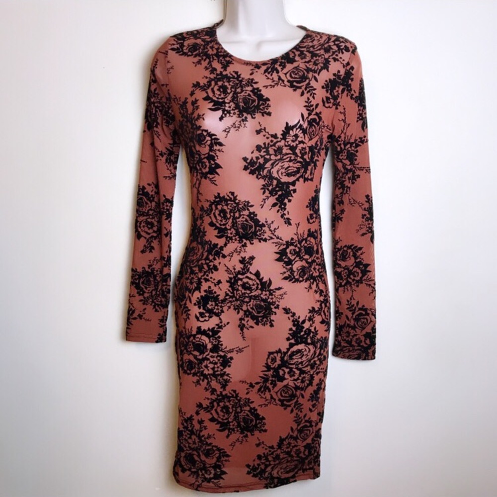 IRIS | Velvet Floral Design and Sheer Dress